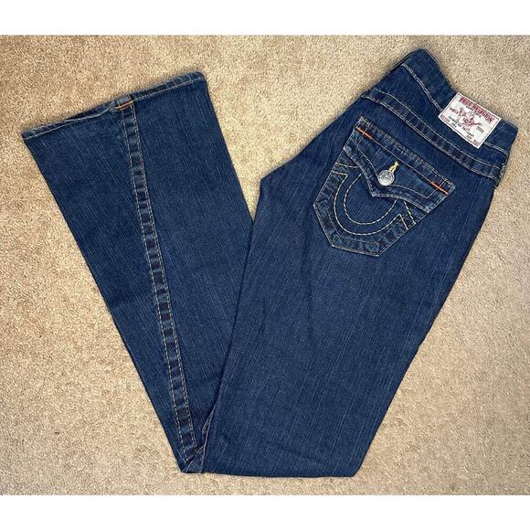 True Religion Joey Twisted Seam T Pocket Denim Bootcut Flare Jeans Women 26 x 32 - Picture 2 of 10